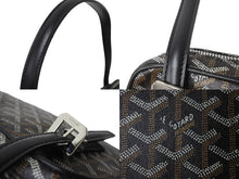 Load image into Gallery viewer, GOYARD ゴヤール ショルダーバッグ ヨナGM ブラック レザー コーティングキャンバス シルバー金具 美品 中古 55799