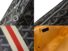 Load image into Gallery viewer, GOYARD ゴヤール ショルダーバッグ ヨナGM ブラック レザー コーティングキャンバス シルバー金具 美品 中古 55799