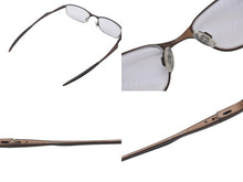 Load image into Gallery viewer, Oakley オークリー サングラス メタルフレーム スクエア型 ブラウン チタン メガネ度入り 美品 中古 55823