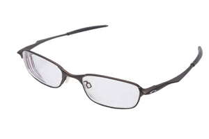 Oakley オークリー サングラス メタルフレーム スクエア型 ブラウン チタン メガネ度入り 美品 中古 55823