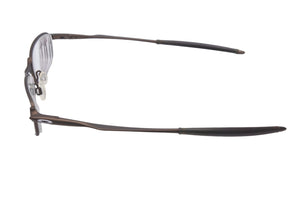 Oakley オークリー サングラス メタルフレーム スクエア型 ブラウン チタン メガネ度入り 美品 中古 55823