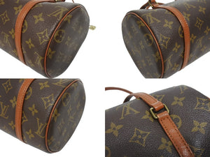 LOUIS VUITTON ルイヴィトン パピヨン26 ハンドバッグ M51386 モノグラム PVC レザー ブラウン ゴールド金具 美品 中古 4b005587