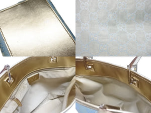【中古/中古】GUCCI グッチ トートバッグ ブルー ゴールド キャンバス 002 1099 001998 ゴールド金具 Bランク 中古 4b005593 