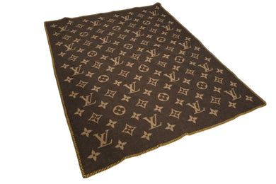 LOUIS VUITTON ルイヴィトン モノグラム ファッション雑貨 ブランケット ブラウン ベージュM92067 中古 55930