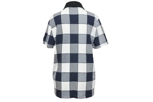 LOUIS VUITTON ルイヴィトン ポロシャツ ダミエハーフジップ RM171C AJV HBY46W ホワイト ネイビー サイズXS 良品 中古 55937