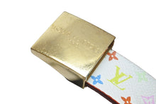 Load image into Gallery viewer, LOUIS VUITTON ルイヴィトン ベルト バックル マルチカラー ホワイト モノグラムキャンバス レザー 80/32 M9270U 中古 55938