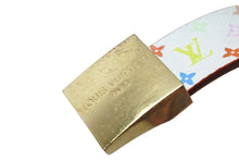 Load image into Gallery viewer, LOUIS VUITTON ルイヴィトン ベルト バックル マルチカラー ホワイト モノグラムキャンバス レザー 80/32 M9270U 中古 55938