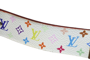 LOUIS VUITTON ルイヴィトン ベルト バックル マルチカラー ホワイト モノグラムキャンバス レザー 80/32 M9270U 中古 55938