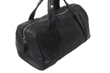 Load image into Gallery viewer, CHANEL シャネル シェブロン ミニ ボストンバッグ ココマーク ロゴ ブラック 鞄 Vステッチ シルバー金具 美品 中古 55973