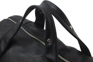 CHANEL シャネル シェブロン ミニ ボストンバッグ ココマーク ロゴ ブラック 鞄 Vステッチ シルバー金具 美品 中古 55973