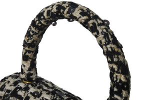 CHANEL シャネル ミニハンドバッグ 2番台 1992年 ツイード スパンコール ブラック ホワイト ゴールド金具 美品 中古 55990