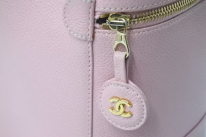 CHANEL シャネル ココマーク バニティバッグ 縦型 ハンドバッグ 8番台 キャビアスキン ピンク ゴールド金具 良品 中古 55994