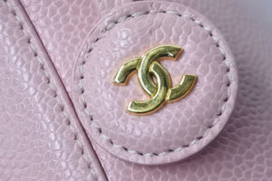 CHANEL シャネル ココマーク バニティバッグ 縦型 ハンドバッグ 8番台 キャビアスキン ピンク ゴールド金具 良品 中古 55994