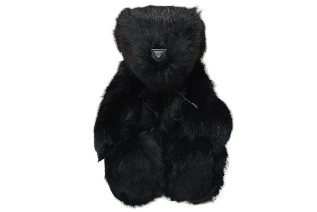 極美品 GUCCI グッチ GGキャンバス ファー ぬいぐるみ 人形 テディーベア クマ ブラック 黒 7077722 中古 56017