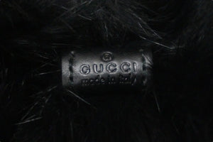 極美品 GUCCI グッチ GGキャンバス ファー ぬいぐるみ 人形 テディーベア クマ ブラック 黒 7077722 中古 56017