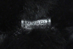 極美品 GUCCI グッチ GGキャンバス ファー ぬいぐるみ 人形 テディーベア クマ ブラック 黒 7077722 中古 56018