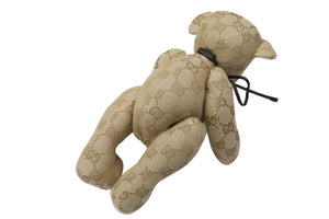 GUCCI グッチ GGキャンバス ぬいぐるみ 人形 テディーベア クマ ベージュ ブラウン 7077722 美品 中古 56021