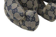 Load image into Gallery viewer, GUCCI グッチ GGキャンバス ぬいぐるみ 人形 テディーベア クマ ベージュ ネイビー 7077722 美品 中古 56024