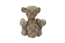 Load image into Gallery viewer, GUCCI グッチ GGキャンバス ぬいぐるみ 人形 テディーベア クマ ベージュ ブラウン 7077722 美品 中古 56026
