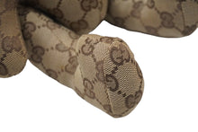 Load image into Gallery viewer, GUCCI グッチ GGキャンバス ぬいぐるみ 人形 テディーベア クマ ベージュ ブラウン 7077722 美品 中古 56026