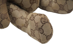 GUCCI グッチ GGキャンバス ぬいぐるみ 人形 テディーベア クマ ベージュ ブラウン 7077722 美品 中古 56026