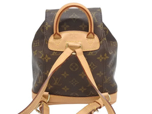 極美品 LOUIS VUITTON ルイヴィトン ミニモンスリ リュック バックパック M51137 モノグラム ブラウン 中古 4b001721