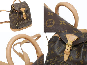 極美品 LOUIS VUITTON ルイヴィトン ミニモンスリ リュック バックパック M51137 モノグラム ブラウン 中古 4b001721