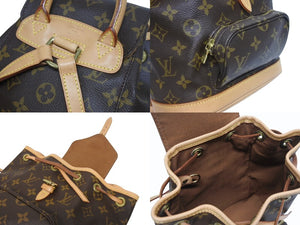 極美品 LOUIS VUITTON ルイヴィトン ミニモンスリ リュック バックパック M51137 モノグラム ブラウン 中古 4b001721