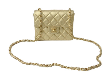 極美品 CHANEL シャネル ミニマトラッセ 17 ココマーク シングルチェーンバッグ フラップ レザー ゴールド金具 中古 56083