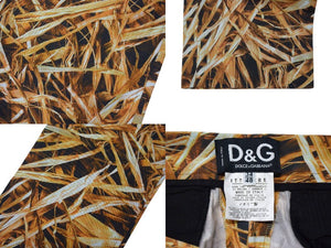 DOLCE&GABBANA ドルチェアンドガッバーナ カモフラージュ柄 パンツ コットン ブラウン サイズ34/48 美品 中古 4b000561