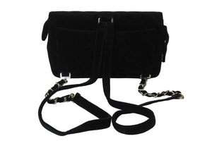 CHANEL シャネル ベロアリュック マトラッセ ブラック 4番台 ベロア ココマーク シルバー金具 美品 中古 56103