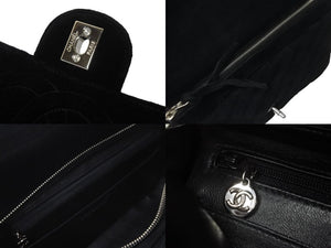 CHANEL シャネル ベロアリュック マトラッセ ブラック 4番台 ベロア ココマーク シルバー金具 美品 中古 56103