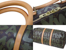 Load image into Gallery viewer, 新品同様 LOUIS VUITTON ルイヴィトン モノグラム グラフィティ キーポル50 M92196 ブラウン カーキ ゴールド金具 中古 56121