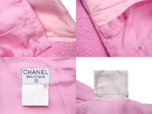 Load image into Gallery viewer, CHANEL シャネル パイル地 スカート 96C ピンク PO6225V04513 ココマーク ボタン ロゴ ヴィンテージ サイズ38 美品 中古 56125