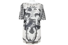 Load image into Gallery viewer, CHANEL シャネル 半袖Ｔシャツ チュニック ライオン ホワイト ブラック コットン シルク 36 P37343V27082 美品 中古 56183