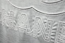 Load image into Gallery viewer, CHANEL シャネル 七分丈長袖Ｔシャツ ココマーク ドローコード P43485K04412 メタリックシルバー サイズ34 美品 中古 56184