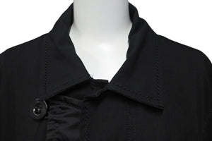 Sacai サカイ コート 21AW ミリタリー ブラック コットン ナイロン サイズ2 SCM-035 シルバー金具 中古 56223 