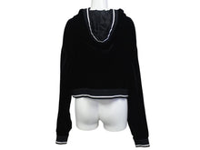 Load image into Gallery viewer, 極美品 MIU MIU ミュウミュウ 22AW ベルベット ジップアップパーカー セットアップ ブラック サイズ42 中古 56225