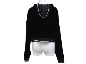 極美品 MIU MIU ミュウミュウ 22AW ベルベット ジップアップパーカー セットアップ ブラック サイズ42 中古 56225