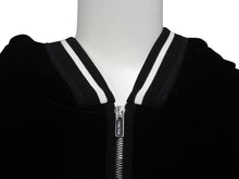 Load image into Gallery viewer, 極美品 MIU MIU ミュウミュウ 22AW ベルベット ジップアップパーカー セットアップ ブラック サイズ42 中古 56225