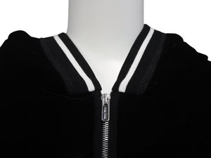 極美品 MIU MIU ミュウミュウ 22AW ベルベット ジップアップパーカー セットアップ ブラック サイズ42 中古 56225