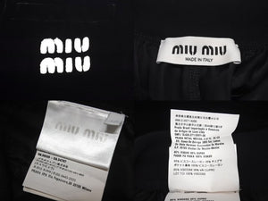 MIU MIU ミュウミュウ 22AW ベルベット ジャージーパンツ セットアップ ブラック サイズ40 美品 中古 56224