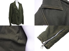 Load image into Gallery viewer, BALMAIN バルマン ライダースジャケット ジャケット スウェット カーキ W4HT245C307 美品 中古 56253