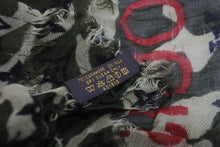 Load image into Gallery viewer, LOUIS VUITTON ルイヴィトン 村上隆 エトール スカーフ モノグラモフラージュ M74152 カシミヤ シルク 美品 中古 56270