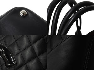 極美品 CHANEL シャネル カンボンライン ミディアム トートバッグ トートバッグ ココマーク A25167 12番台 シルバー金具 中古 56306