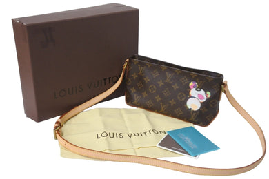新品同様 LOUIS VUITTON ルイヴィトン ショルダーバッグ トロター モノグラムパンダ 村上隆 ポシェット M51241 中古 56311