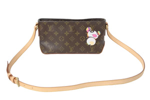 新品同様 LOUIS VUITTON ルイヴィトン ショルダーバッグ トロター モノグラムパンダ 村上隆 ポシェット M51241 中古 56311