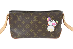 新品同様 LOUIS VUITTON ルイヴィトン ショルダーバッグ トロター モノグラムパンダ 村上隆 ポシェット M51241 中古 56311
