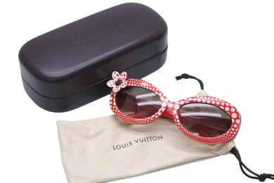 LOUIS VUITTON ルイヴィトン サングラス 草間彌生 ドット柄 レッド ホワイト Z0479E ゴールド金具 美品 中古 56351