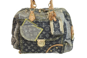 LOUIS VUITTON ルイヴィトン モノグラム デニム パッチワーク ボウリィ ショルダーバッグ M95377 グレー 良品 中古 56352
